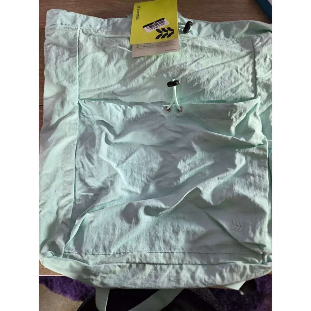 All in Motion Mint Green‎ Lightweight Drawstring Backpack Bag LPJW236895